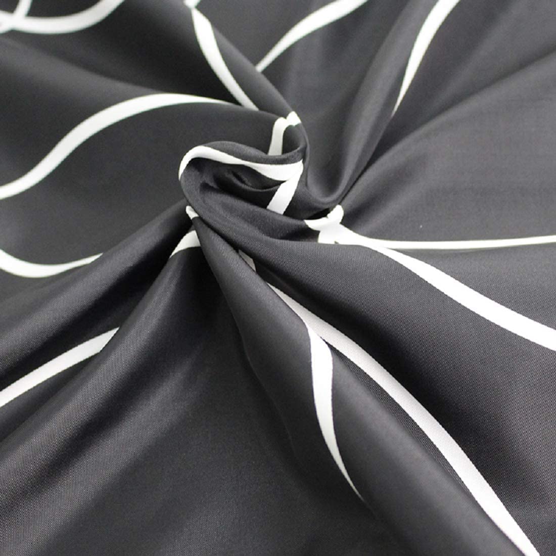 Tennove Shower Curtain 280 x 200cm Mildew Resistant Geometric Thick Polyester Fabric Black Bathroom Shower Curtain Waterproof Washable Bath Curtain with Hooks - Image 2