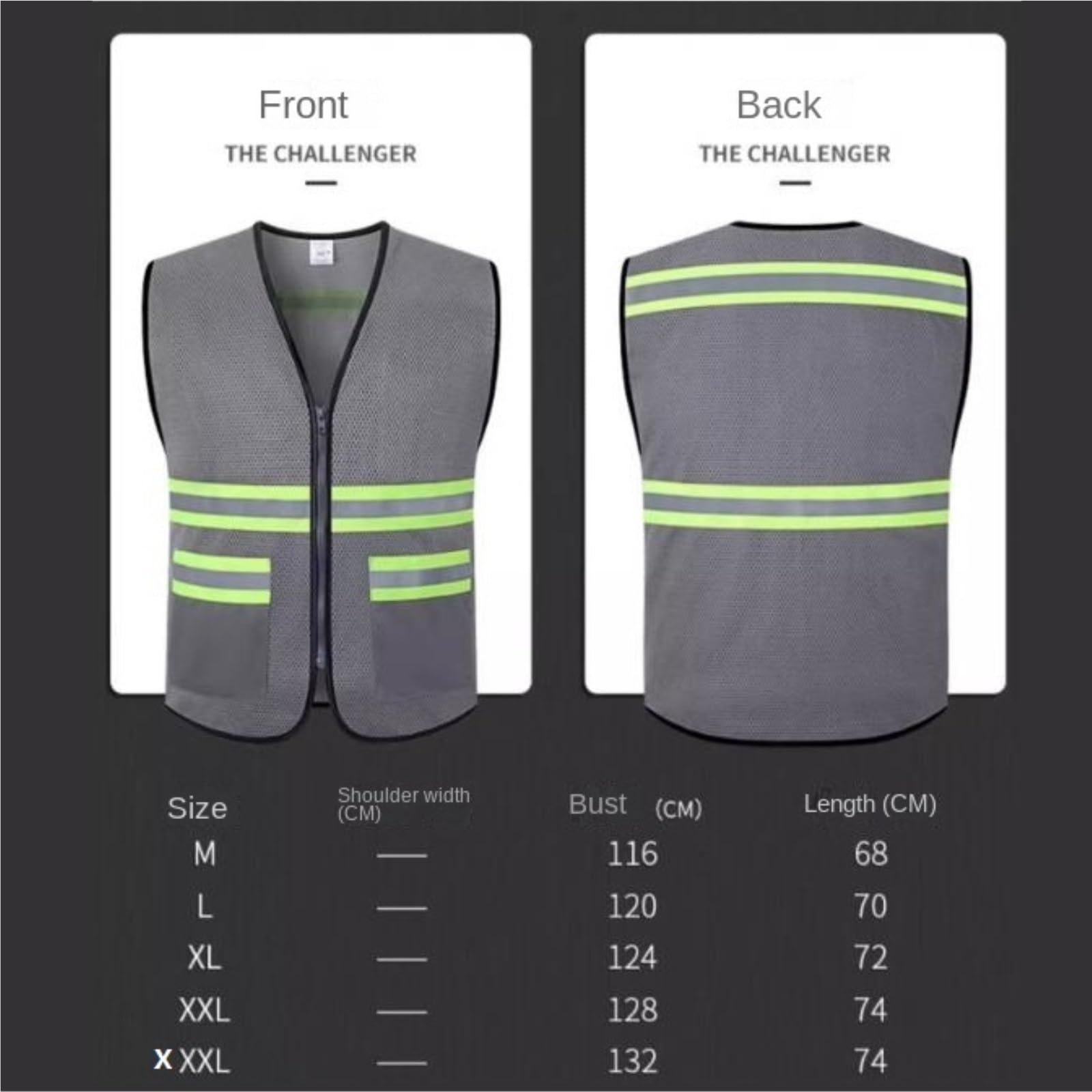 Chaleco Reflectante Gris, Chaqueta De Seguridad Ligera De Malla For Exteriores