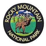 Cute-Patch Rocky Mountain National Park Embroidered Iron on Patch Outdoor Life Hiking Camping Souvenir