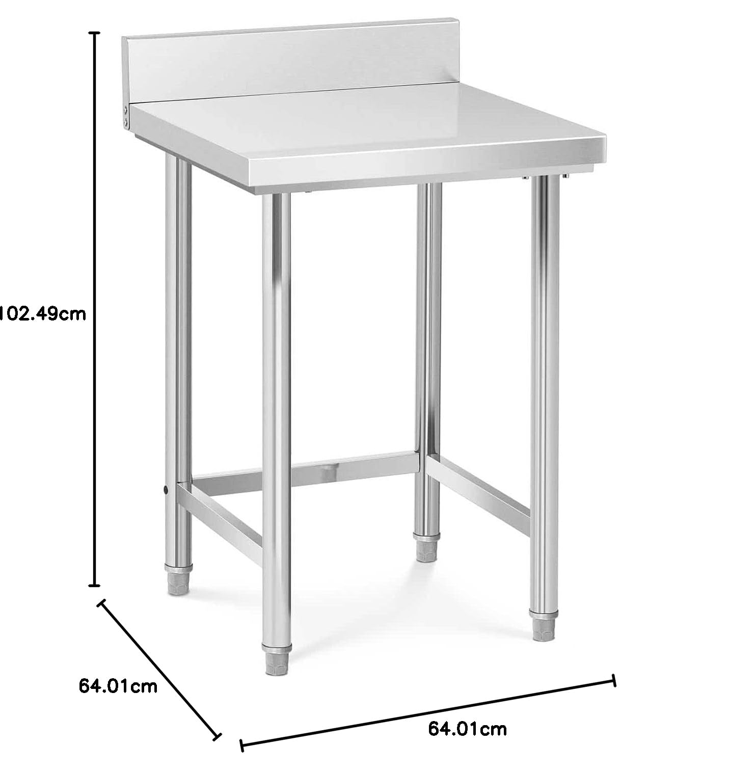 Tavolo Professionale In Acciaio Inox 120cm Per Cucina - Piano Da Lavoro Con Mensola E Piedini Regolabili - Foto 8