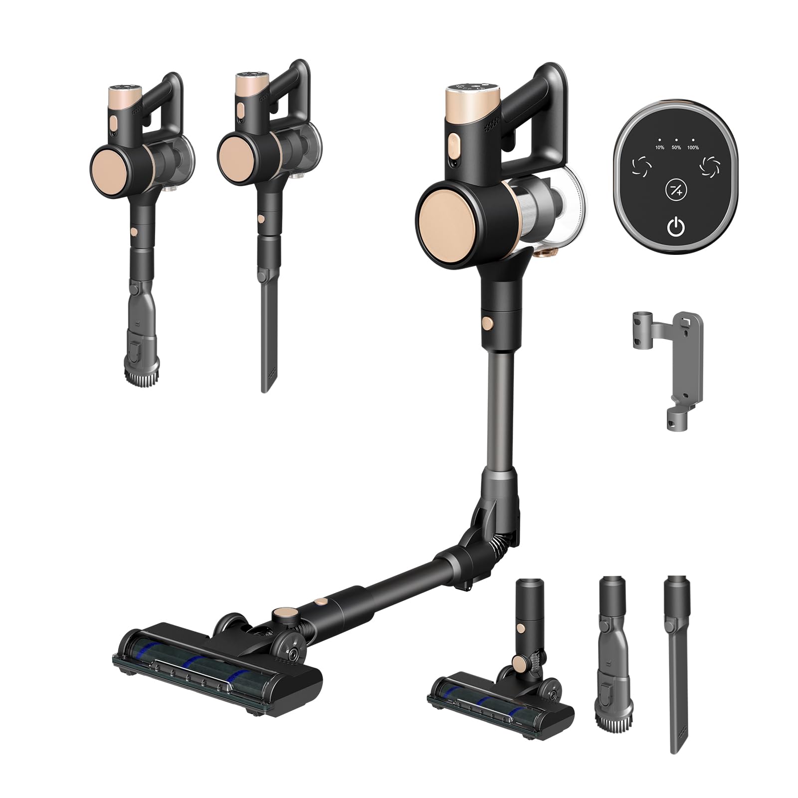 Havato Cordless Vacuum Cleaners for Home, Bendable Wand, Powerful Suction, Rechargeable Stick Vacuum, 40Min Runtime, Lightweight, Handheld Vacuum for Hardwood Floor Carpet Tile Pet Hair, Gray