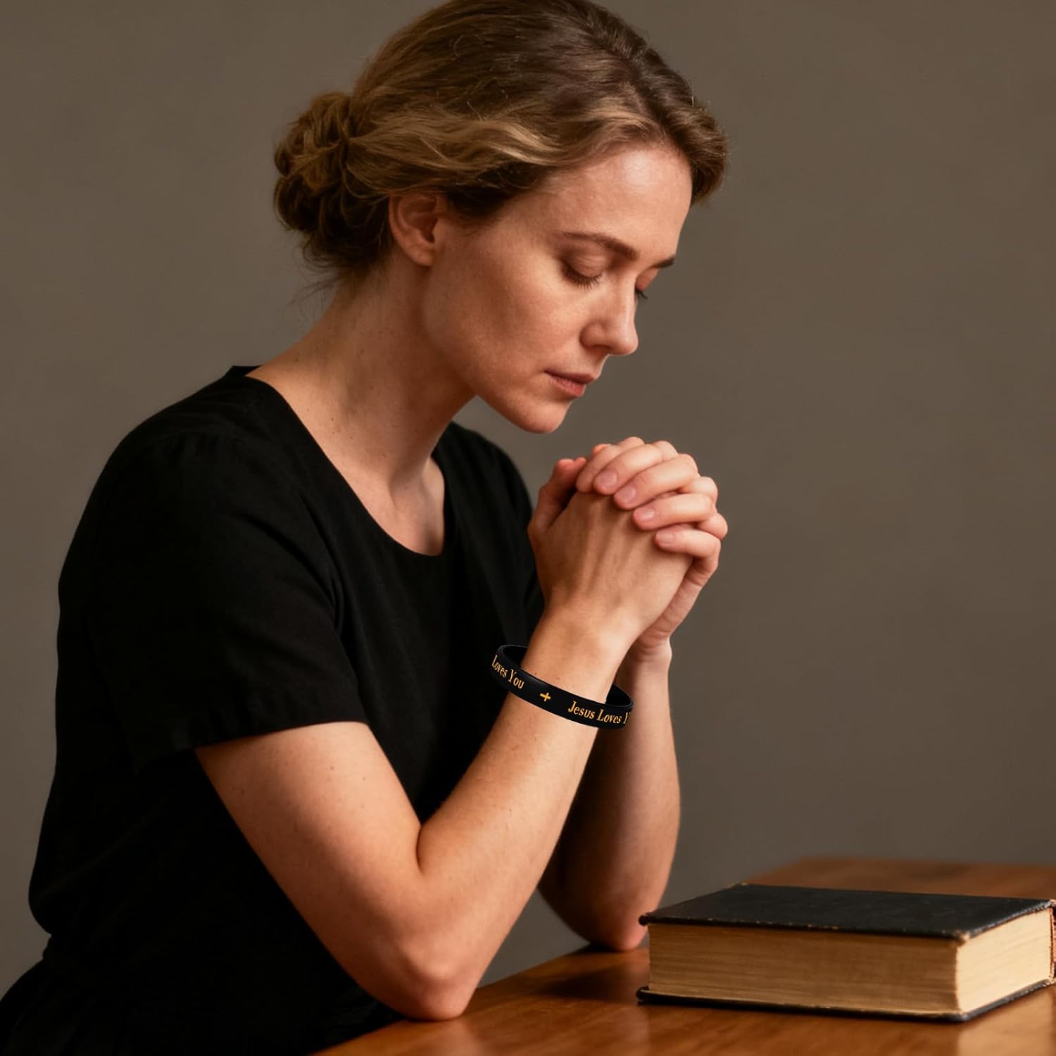 48Pcs Jesus Loves You Silicone Bracelets Colorful Jesus Bracelets Bulk Inspirational Christian Wristbands with Motivational Rubber Bands for Adults Teens Church Gifts (Black) - Image 5