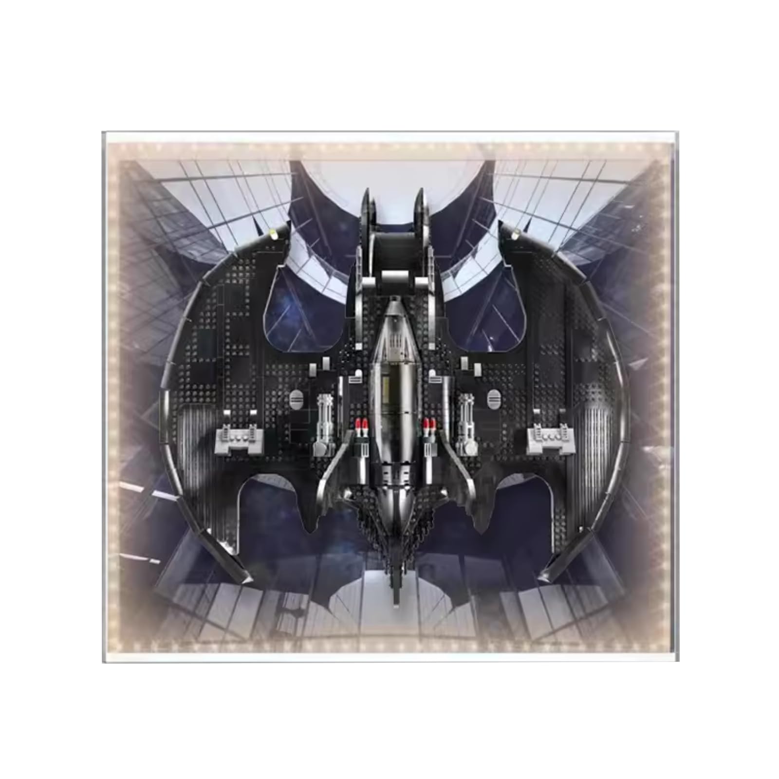 Pudełko ekspozycyjne z figurkami do LEGO 76161 do Batw-ing 1989 Akrylowa pyłoszczelna przezroczysta niestandardowa gablota (bez modelu) (naścienna lampa pierścieniowa A+)