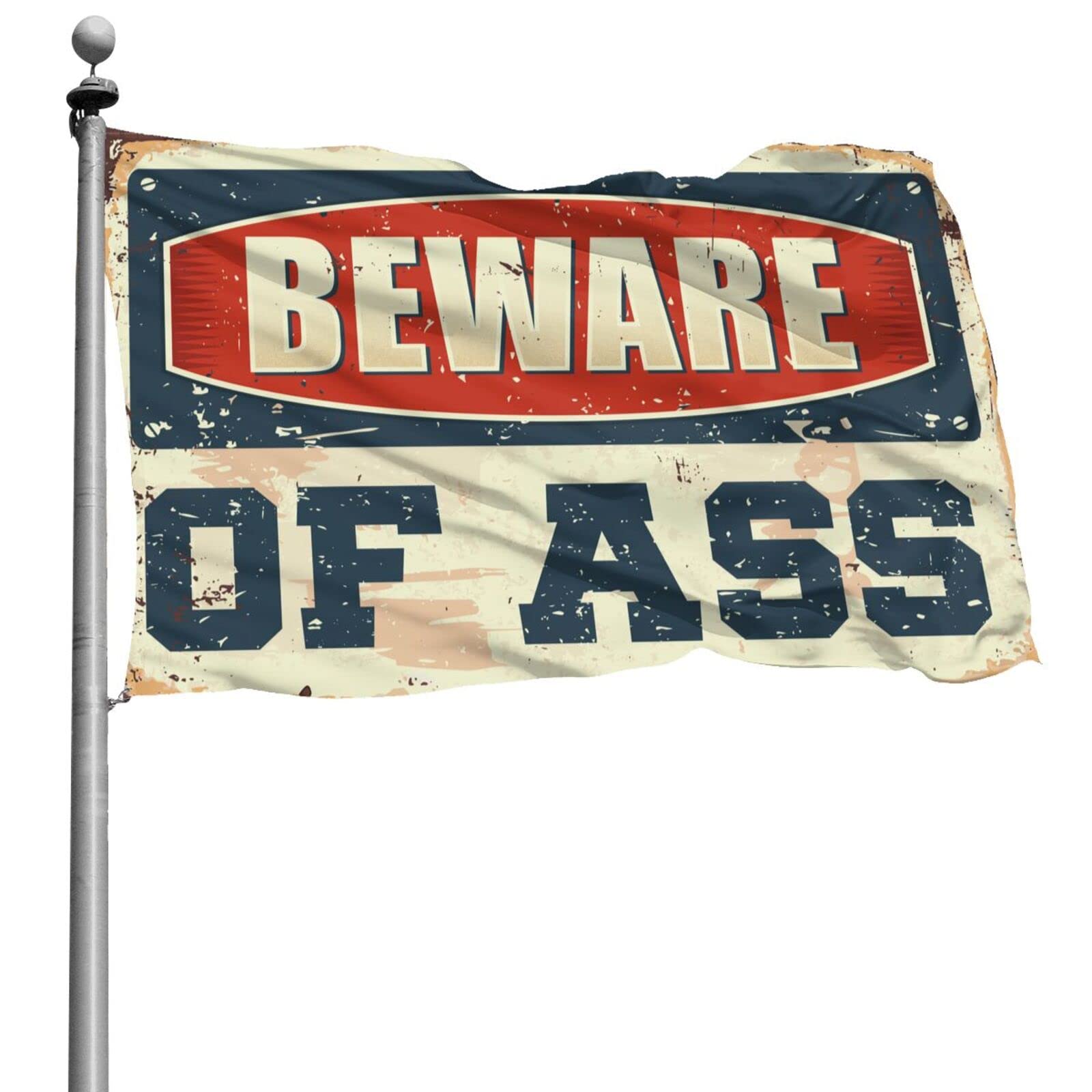 Drapeau mural Beware of Ass pour fille 152x244 cm grand format en tissu