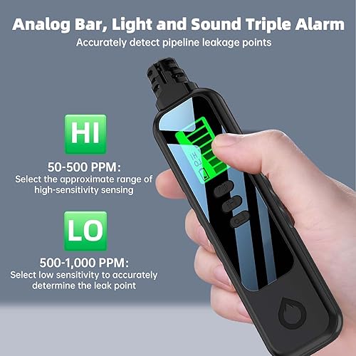 Miniatura 2 de ZKH Mini detectores de monóxido de carbono, rango 0-999PPM, detector de CO portátil de mano con pantalla LCD retroiluminada, sensor de alta