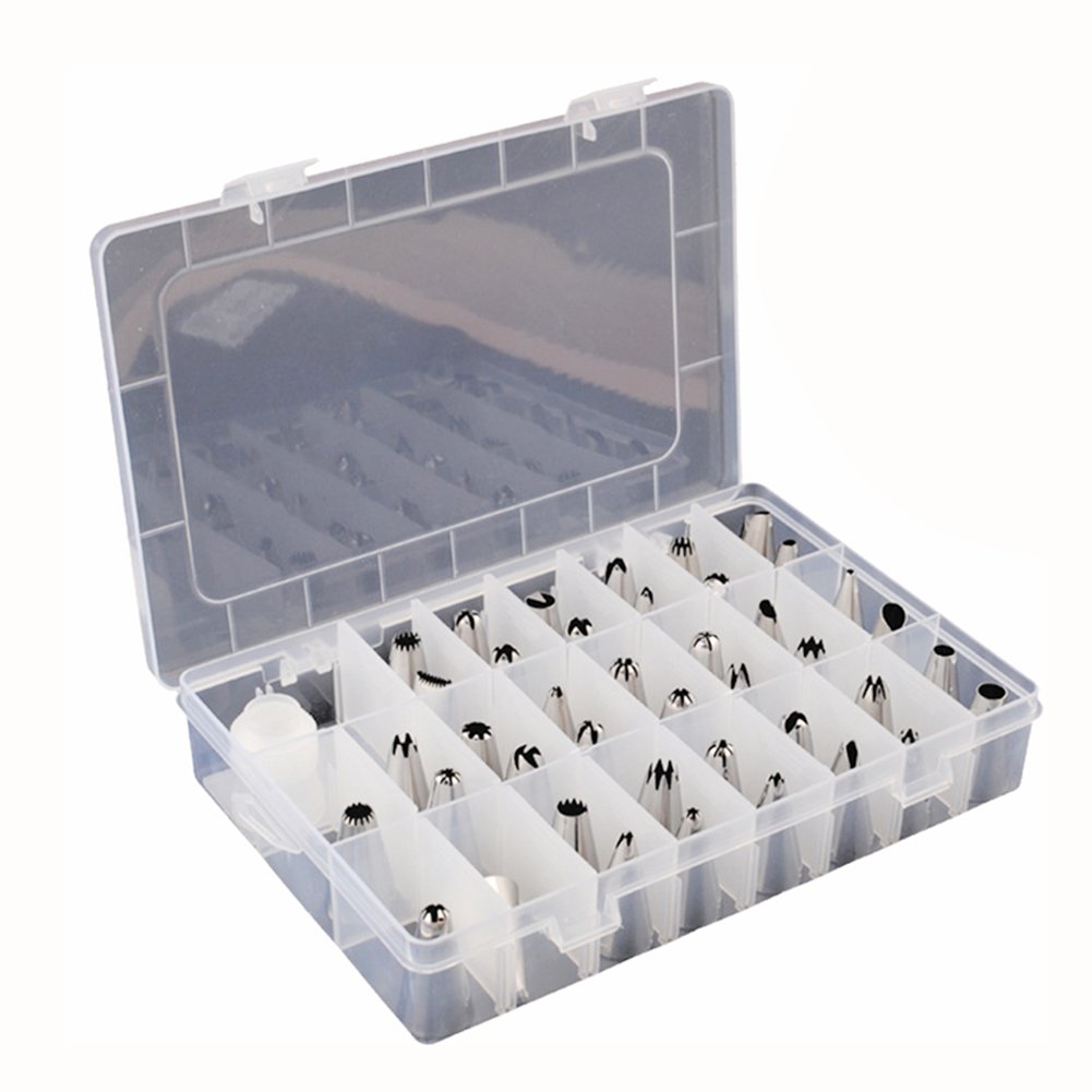 WJDHSG 42Pcs/Set Stainless Steel Cake Pipping,Cake DIY Decorating Tool,for DIY Baking Cakes Cupcakes Cookies Pastry Decorating, Perfect Kitchen Baking Tool