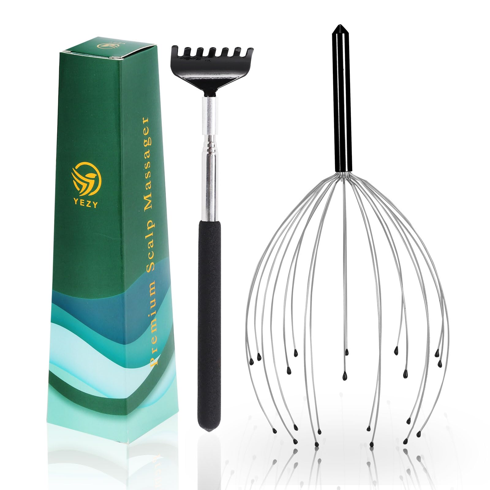 YEZY Head Massager 20 Fingers Head Scratcher Scalp Massager Back Scratcher Stocking Stuffers for Scalp Massage Back Massage