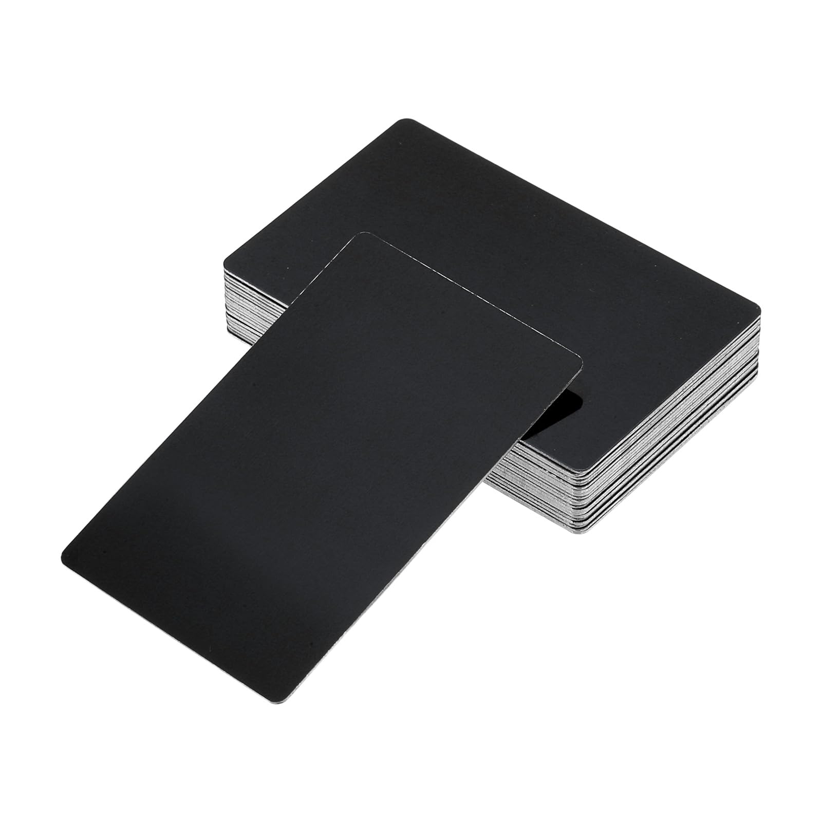 PATIKIL 24 Pack Metal Business Cards Anodized 0.8mm Thick Anodized Aluminum Blanks Name Card 3.4x2.1Inch Laser Engrave Printable Name Card for Custom DIY, Black