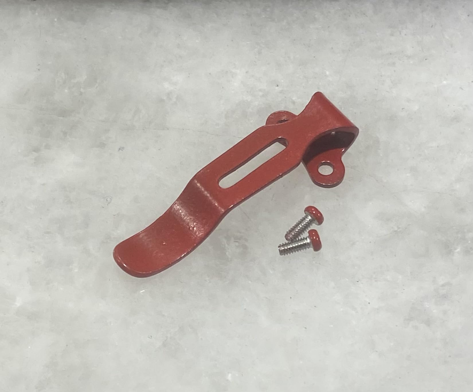 Matte Red Steel Pocket Clip Replacement with Screws for Arkfeld Pro, Arkfeld UV Flashlight