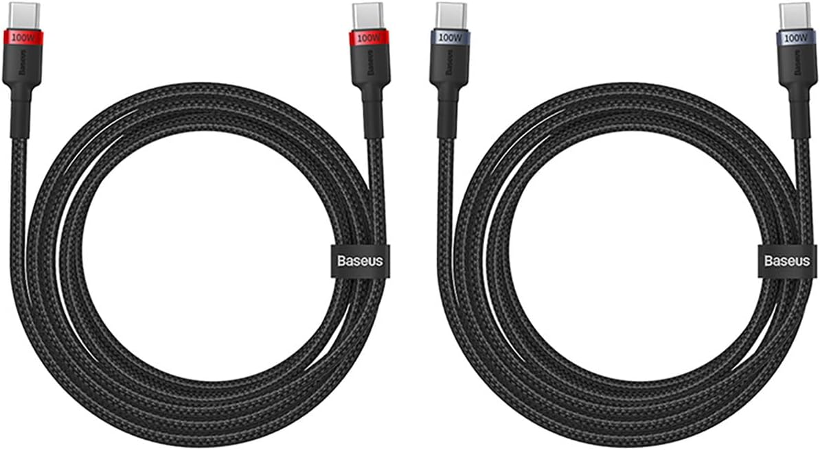 Baseus: 2 Cabos USB-C/USB-C, 100W, Carregamento Rápido, Transferência de Dados Super Rápida, Compatível com iPhone 15 (2, centímetros)