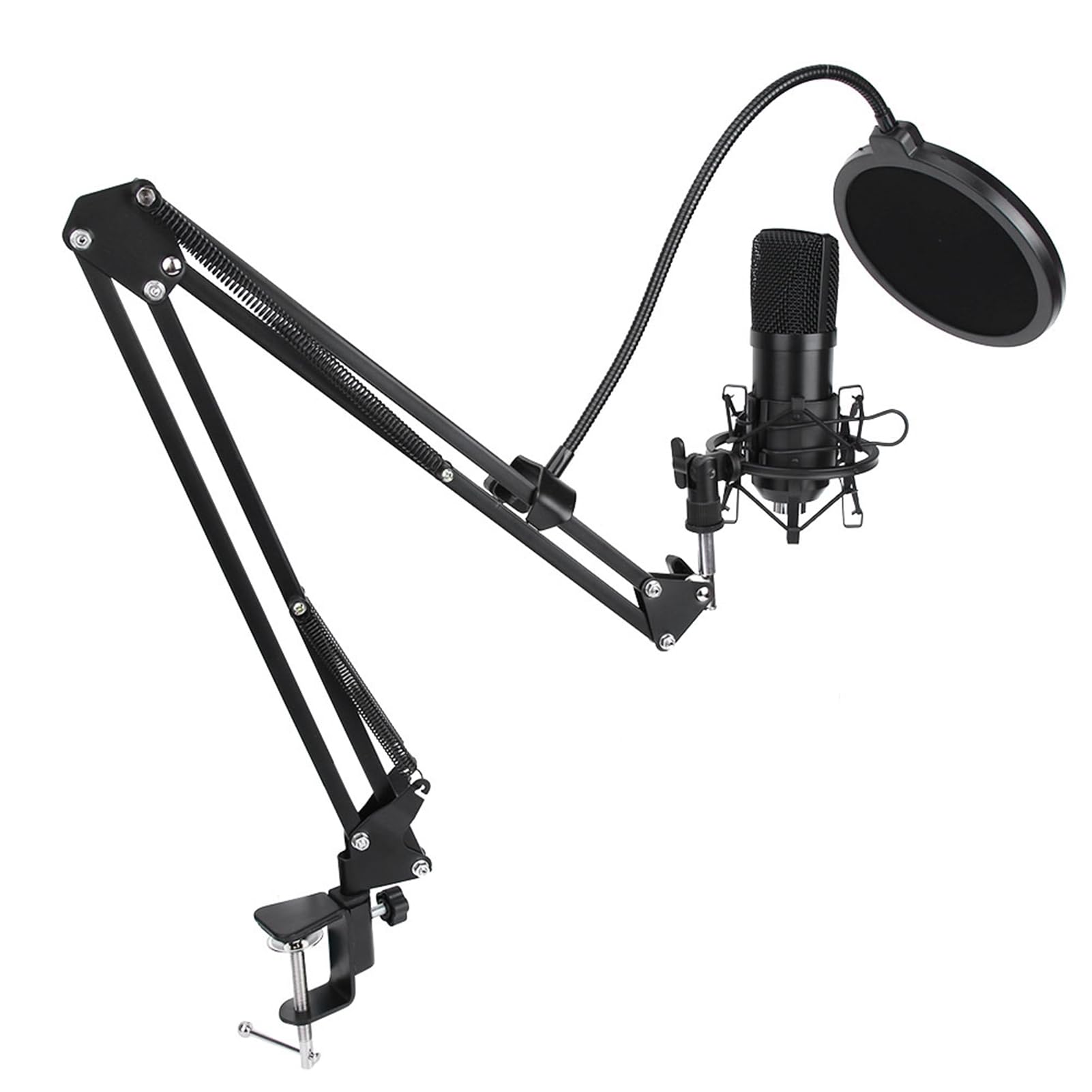 Drfeify USB-Kondensatormikrofon-Set, Erstklassige Audioqualität, Verstellbarer Arm, 96-kHz-USB-Mikrofon mit Nierencharakteristik für Podcasts und Aufnahmen