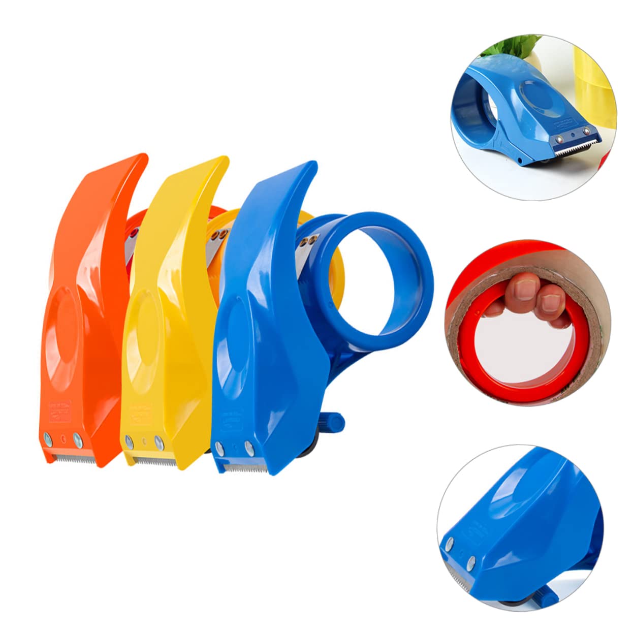 LALAFINA 3 Sätze Klebebandabroller Set Aus Kunststoff Tape Cutter Für Versand Und Verpackungsarbeiten Geeignet Für Breites Klebeband Einfaches Schneiden Und Handhabung 3 Stücke * 3