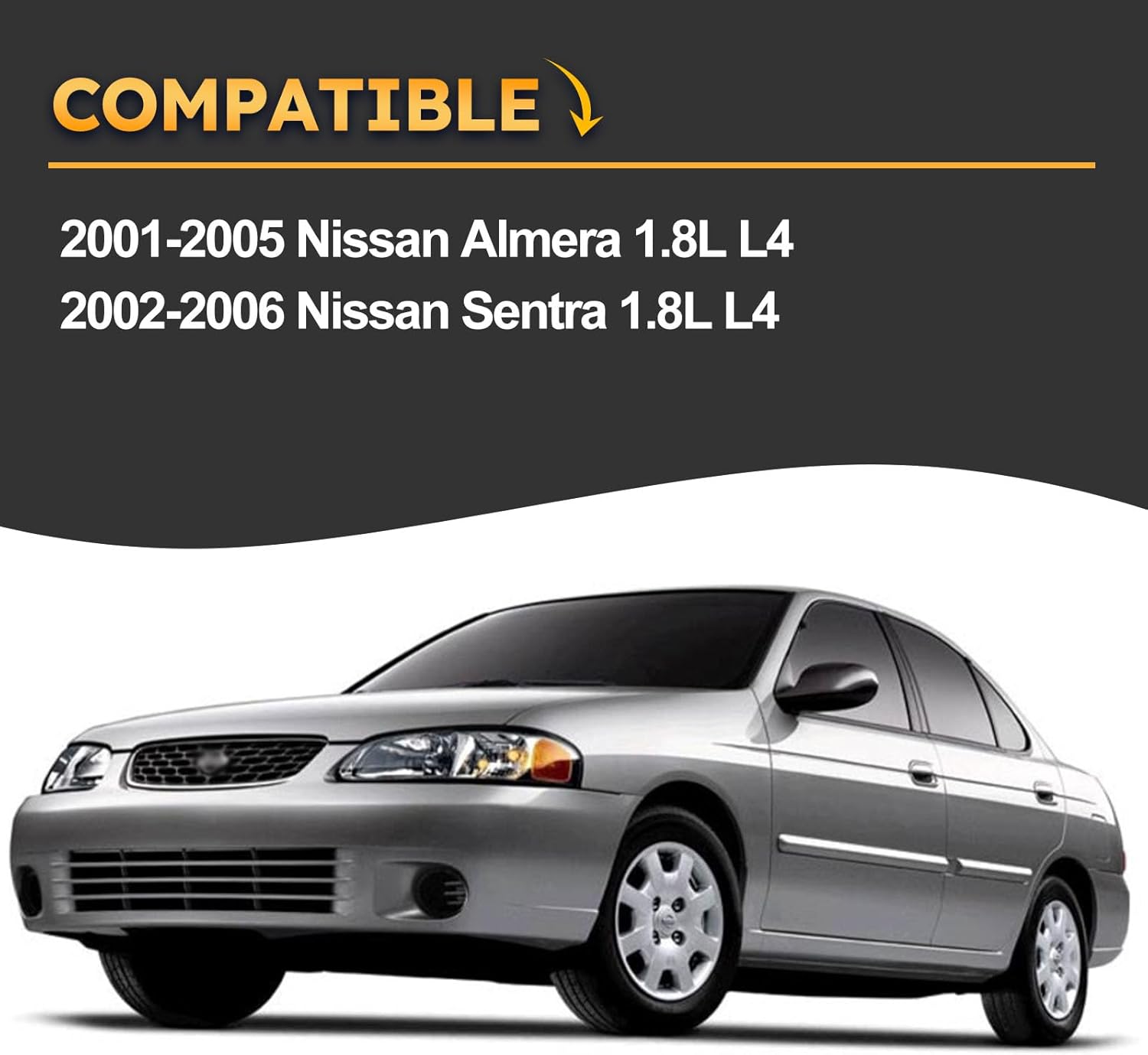 UF351 Ignition Coil Pack Compatible with 2001-2005 Nissan Almera,2002-2006 Sentra 1.8L L4 Replaces# 22448-6N015 22448-6N011 C1397 5C1394 (Set of 4)