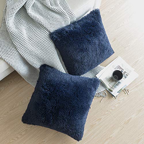 Image of Faux Fur Throw Pillow Covers for Couch Decorative Pillows 20x20 Inch