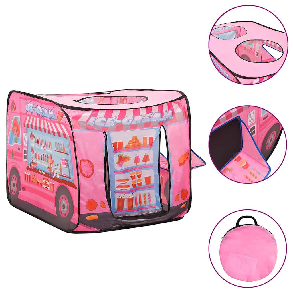 Kinder-Spielzelt mit 250 Bällen, Rosa, 70 x 112 x 70 cm, 170T Polyester, Stahl, PE, Spielzelt für Indoor, Garten, Camping und Strand, mit Tragetasche