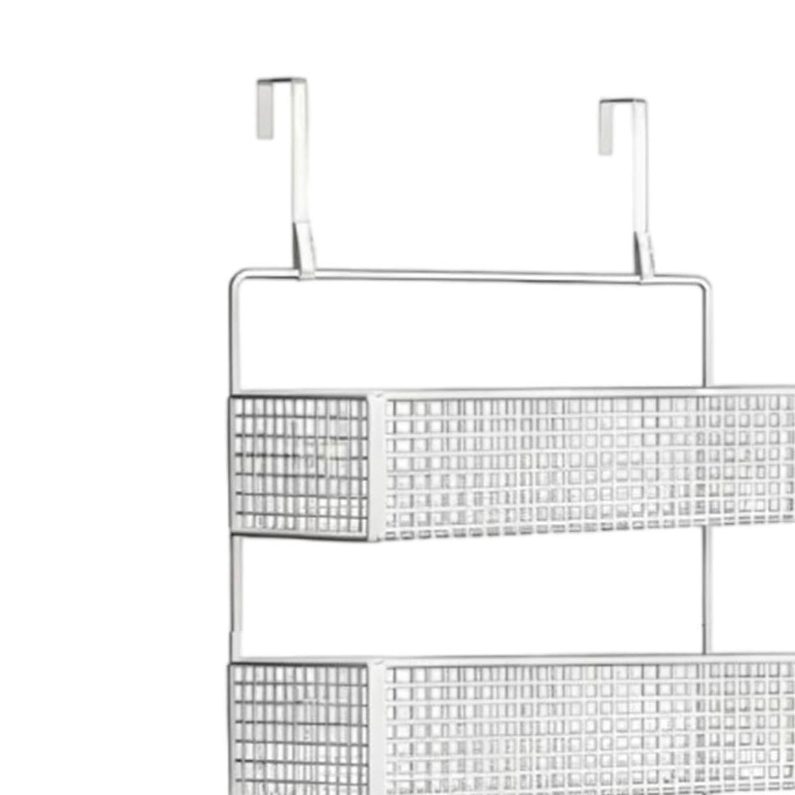 Organizador para Colgar sobre La Puerta, Cesta de Alambre Metálico, Estante Colgante, Cestas de Almacenamiento Resistentes Y Versátiles, Diseño Modern, L White, tal como se describe
