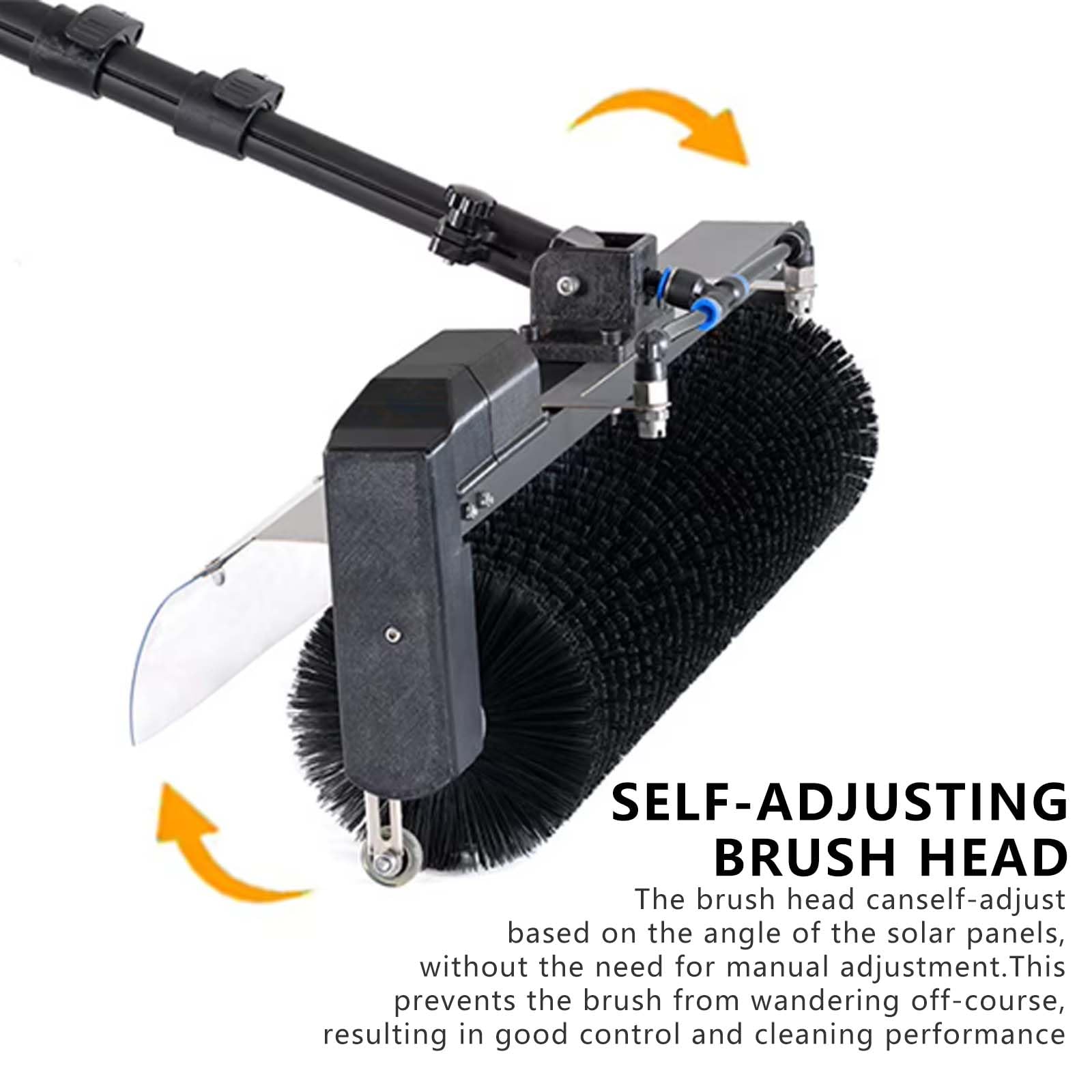 Vnmudzeo Electric Solar Panel Cleaning Brush - 360° Auto Rotating Roller With Telescopic Pole (3.5m, 5.5m, Or 7.5m Options)