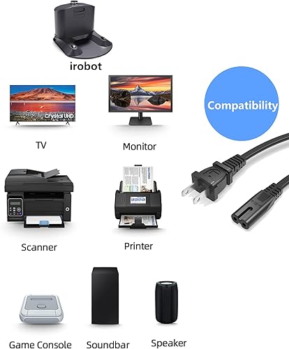 Miniatura 3 de VHBW para Roomba Cable de alimentación de repuesto para iRobot Home Base 900 800 700 600 Series y Serie i - i3 i4 i6 i7 i8 985 980 960 895 890 880