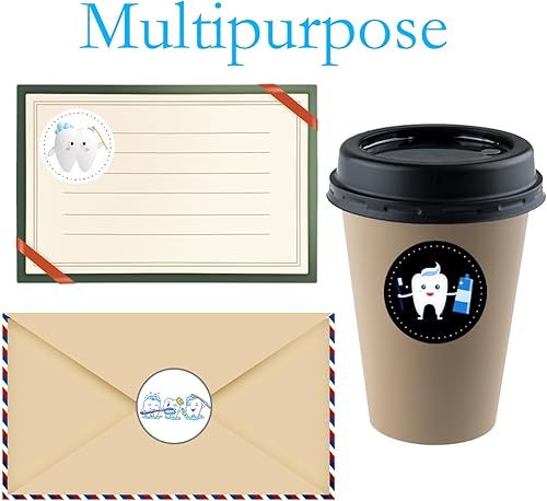 Miniatura 7 de Oringaga 500 decoraciones de fiesta de dientes, rollo de dientes, calcomanías temáticas de cumpleaños, baby shower, género, decoración de fiesta,