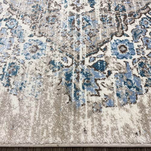 4620 Distressed Cream 2 X 7 Hallway Runner Area Rug Carpet #TOP6