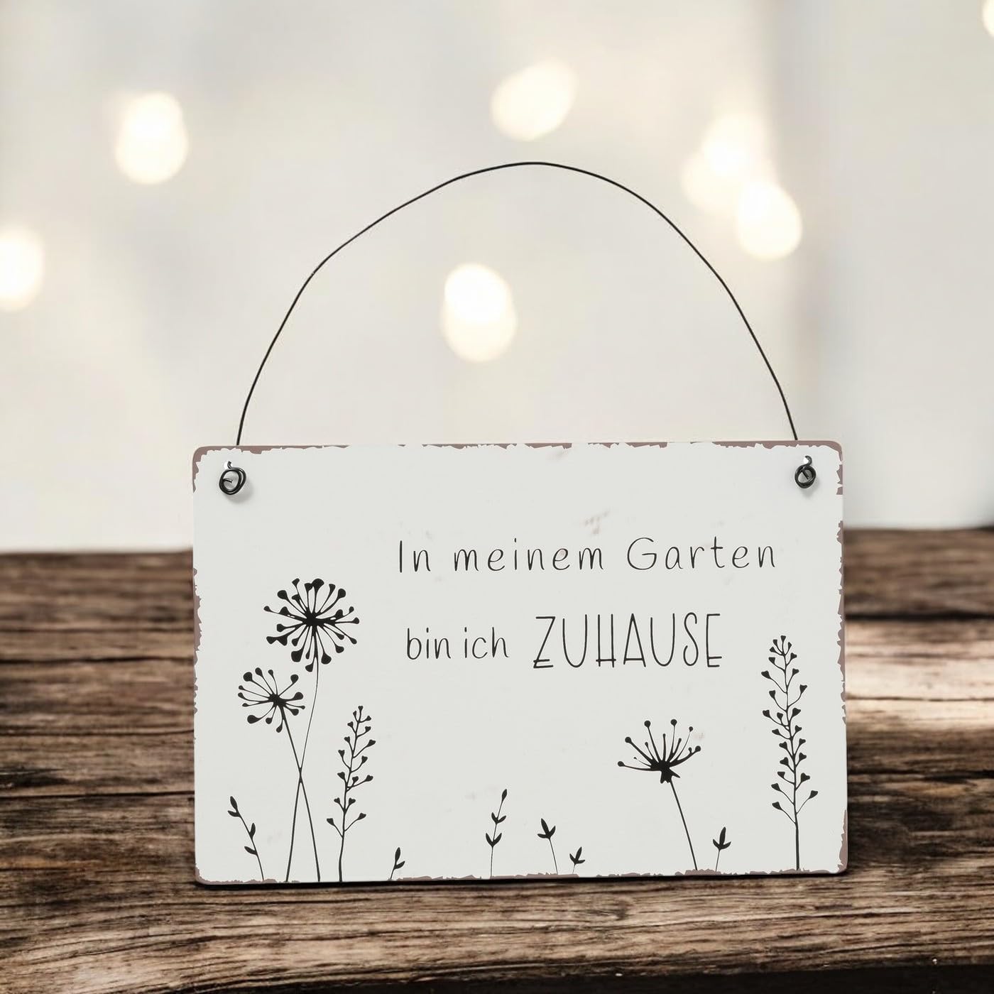 Boltze Home - Targa decorativa in metallo con scritta in lingua tedesca