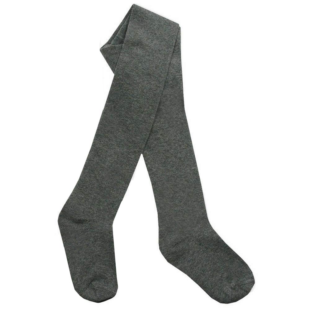 Britwear 1 x Girls Tights for School Cotton Rich Colour:Grey Size:2-3 Years