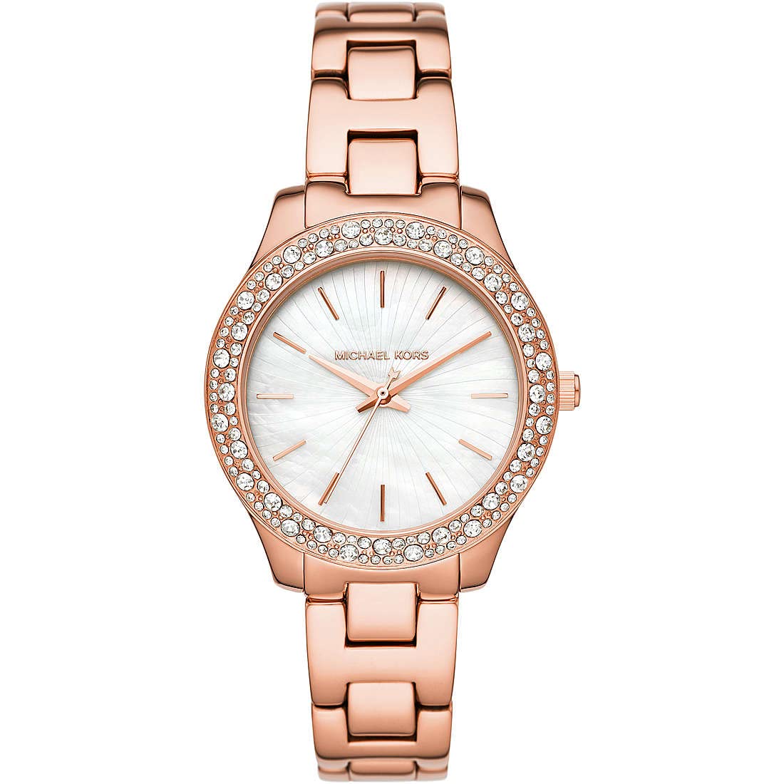 Michael Kors Liliane Reloj para Mujer, Movimiento de Cuarzo con Correa de Acero Inoxidable, cerámica o Piel