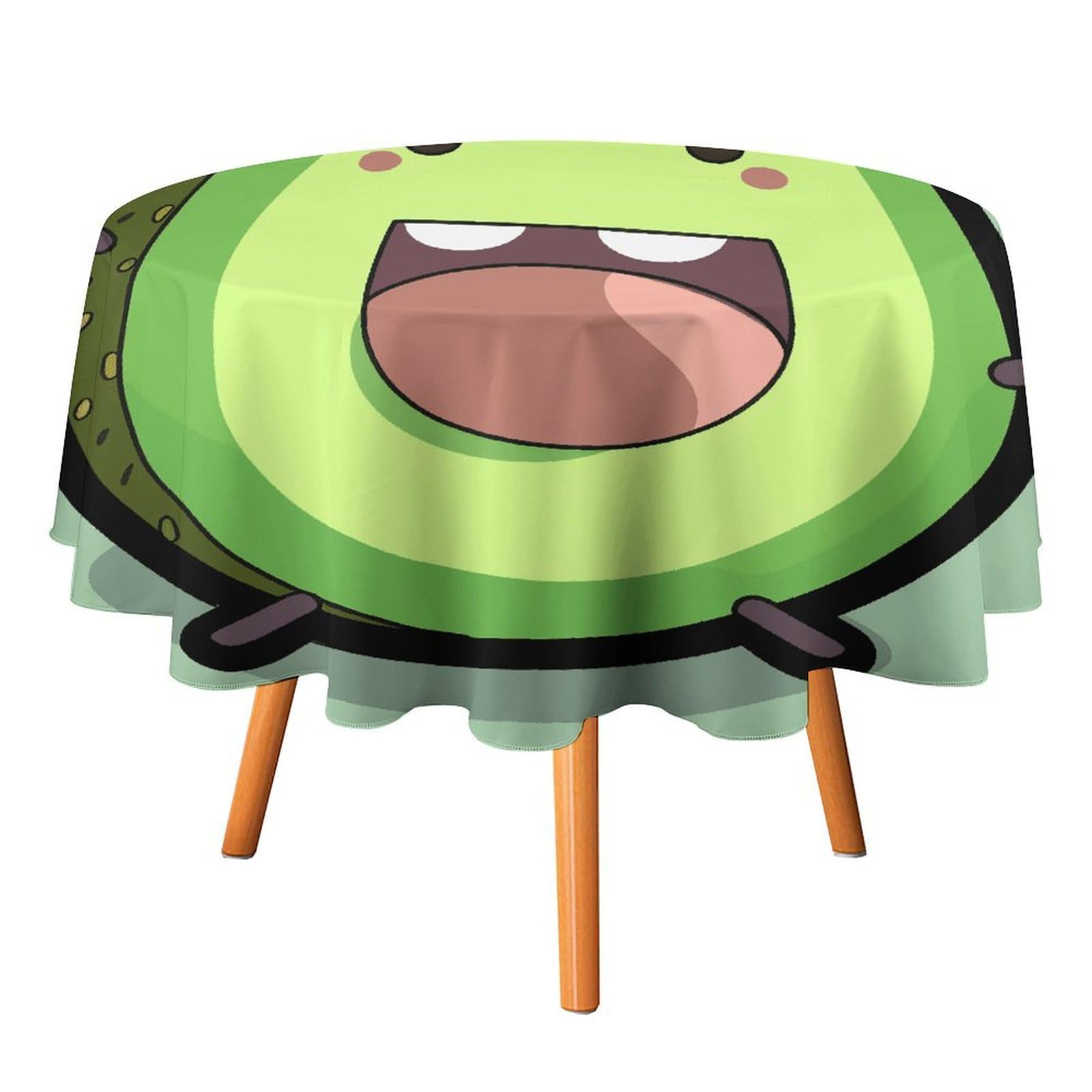 SMAZDFXX Happy Cow Fruit Tablecloth 60x60in Round Table Cloth Durable Polyester, Washable Stain Resistant Table Cover for Indoor Outdoor (Picnic, Dining, Party)