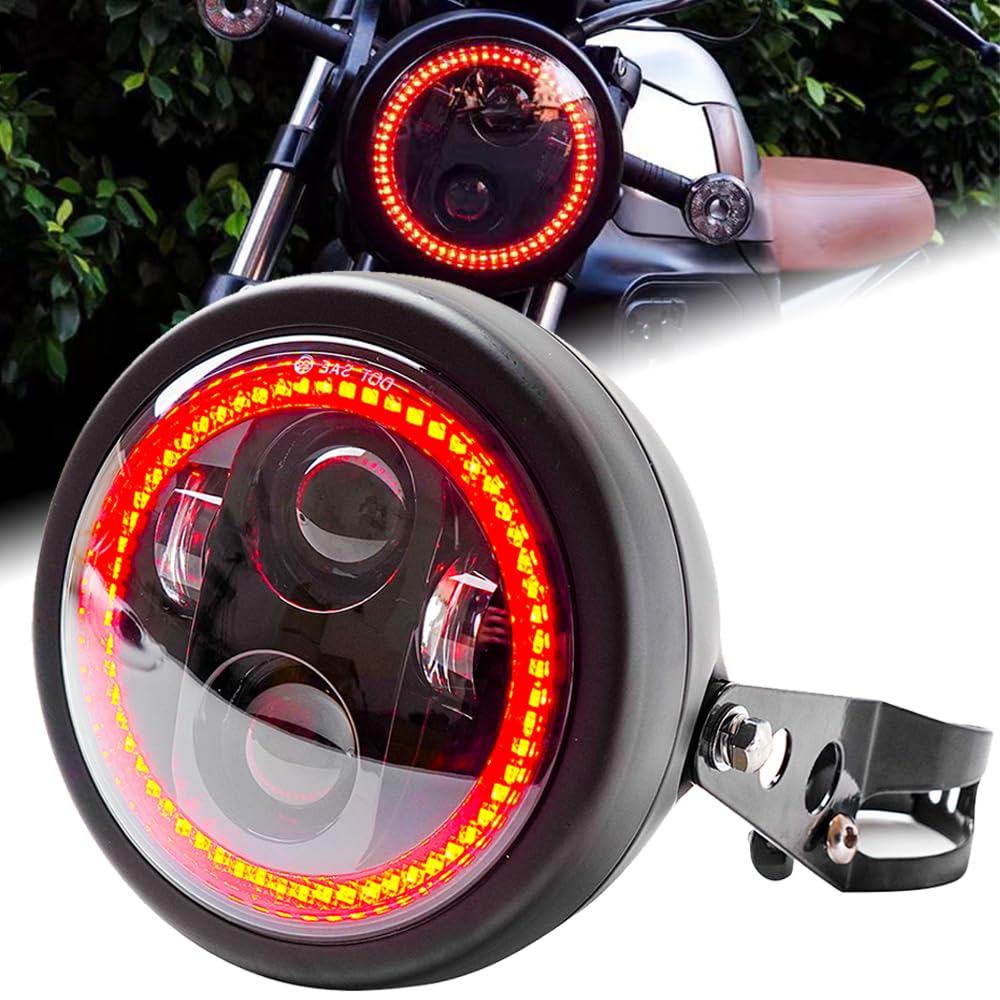 Amazon | Motikvans 5.75インチ led バイク 丸目ヘッドライト汎用