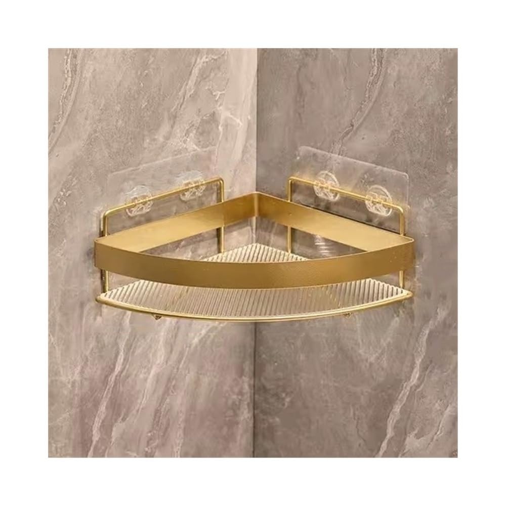 Shower Organizer Adhesive Shower Caddy Wall Mounted Corner Shower Shelves No Drill Acrylic Shower Organizer with Metal Fence
