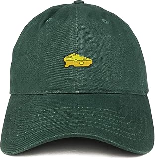Slice of Cheese Embroidered Unstructured Cotton Dad Hat