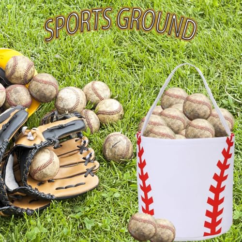 Image of XinblueCo Baseball Basket Easter Baskets for Canvas Easter Egg Hunt Baskets