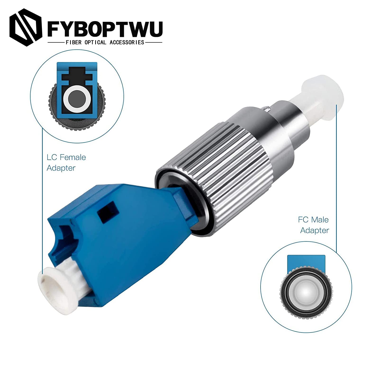 6 pz Visual Fault Locator Adattatore FC Maschio a LC Femmina Adattatore Fibra Ottica Convertitore Singola Modalità 9/125um Adattatore Ottico Ibrido Adattatore Fibra Ottica UPC Adattatore