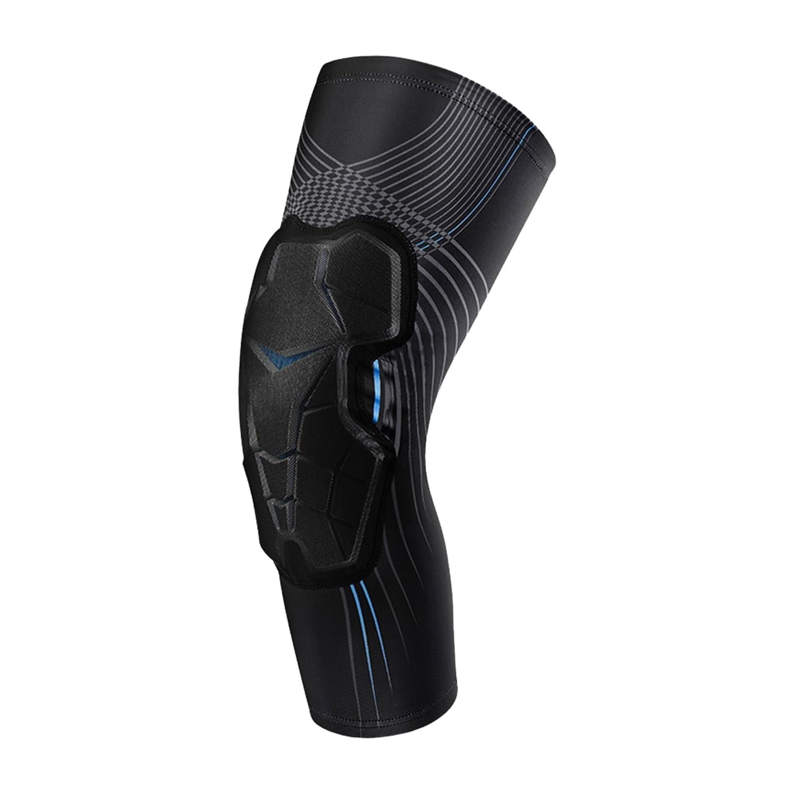 KJBDQQH Knee Support 1Pcs Knee Pads and Shin Guards Sleeves for Soccer Basketball Wrestling Softball Volleyball Sports Daily Support(Black Blue,XXL)