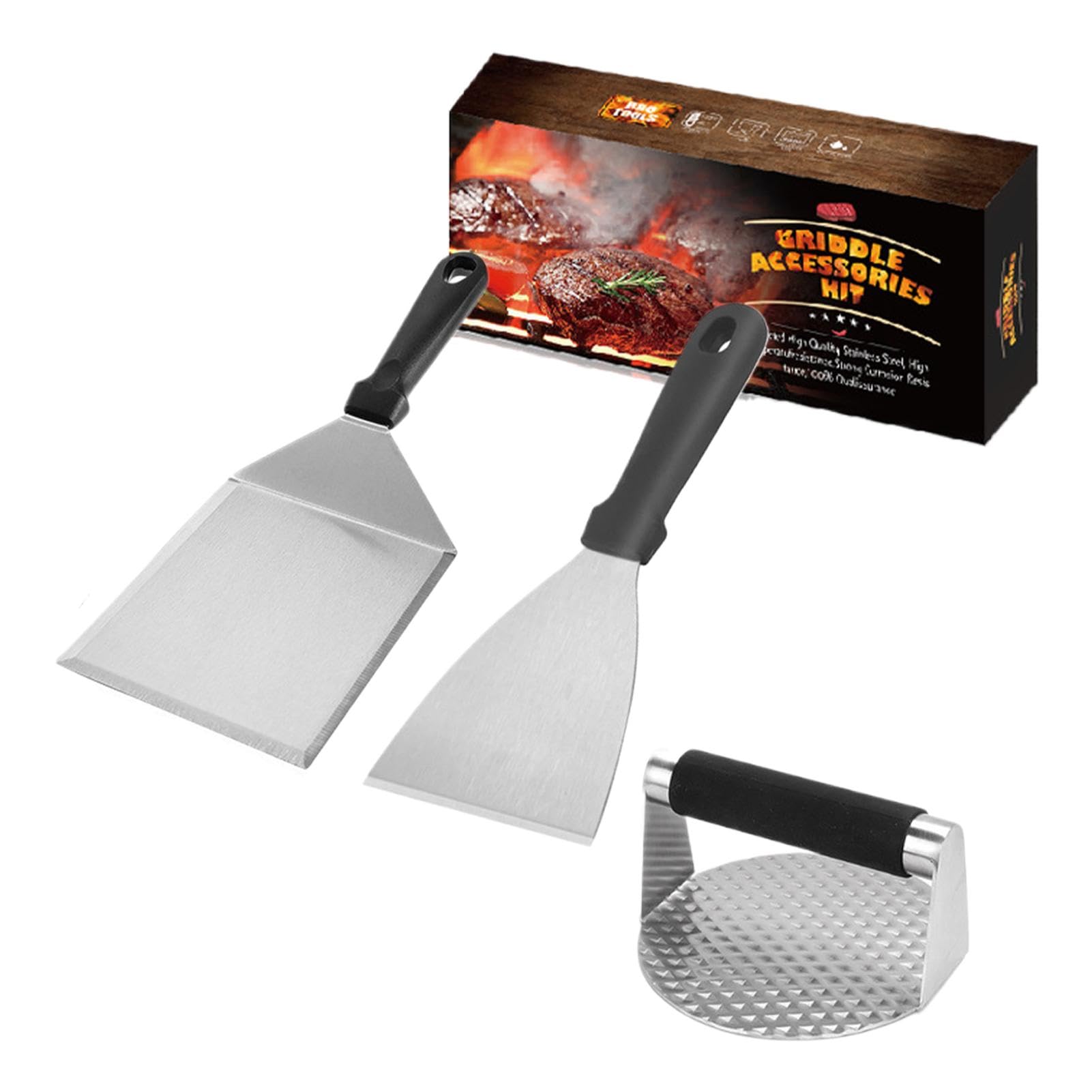 Prensa De Carne Para Culinario Acero Inoxidable Resistente | Prensa Para Bacon Smash Para Plancha, Sándwich, Cocina Al Aire Libre, Camping, Barbacoa, Desayuno, Picnic Y