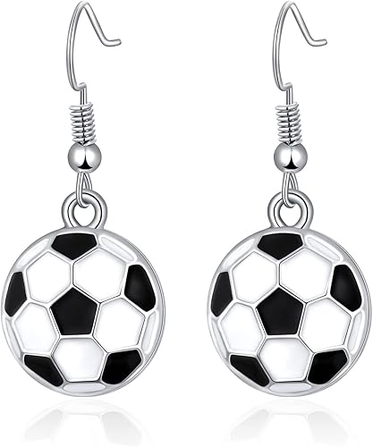 Aretes colgantes de pelota deportiva aretes de fútbol, baloncesto, fútbol, voleibol, béisbol para mujeres fanáticos