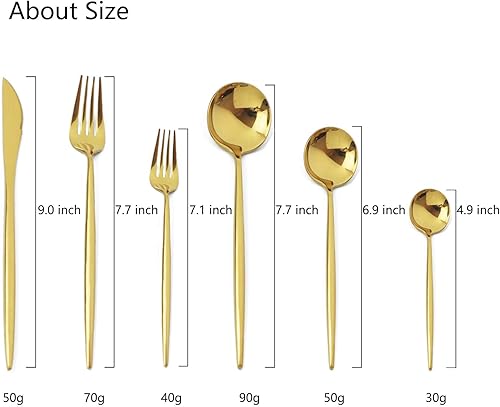 Miniatura 3 de JASHII Juego de cubiertos de 24 piezas de acero inoxidable 304 para el hogar, pulido con espejo, cuchillo, tenedorcuchara, moderno y elegante juego