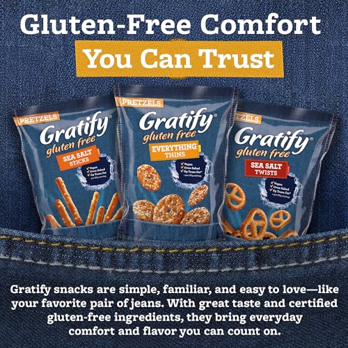 Image of Osem Gratify Gluten Free Everything Thins, Pretzel Crisps - 10.5 Oz Bag
