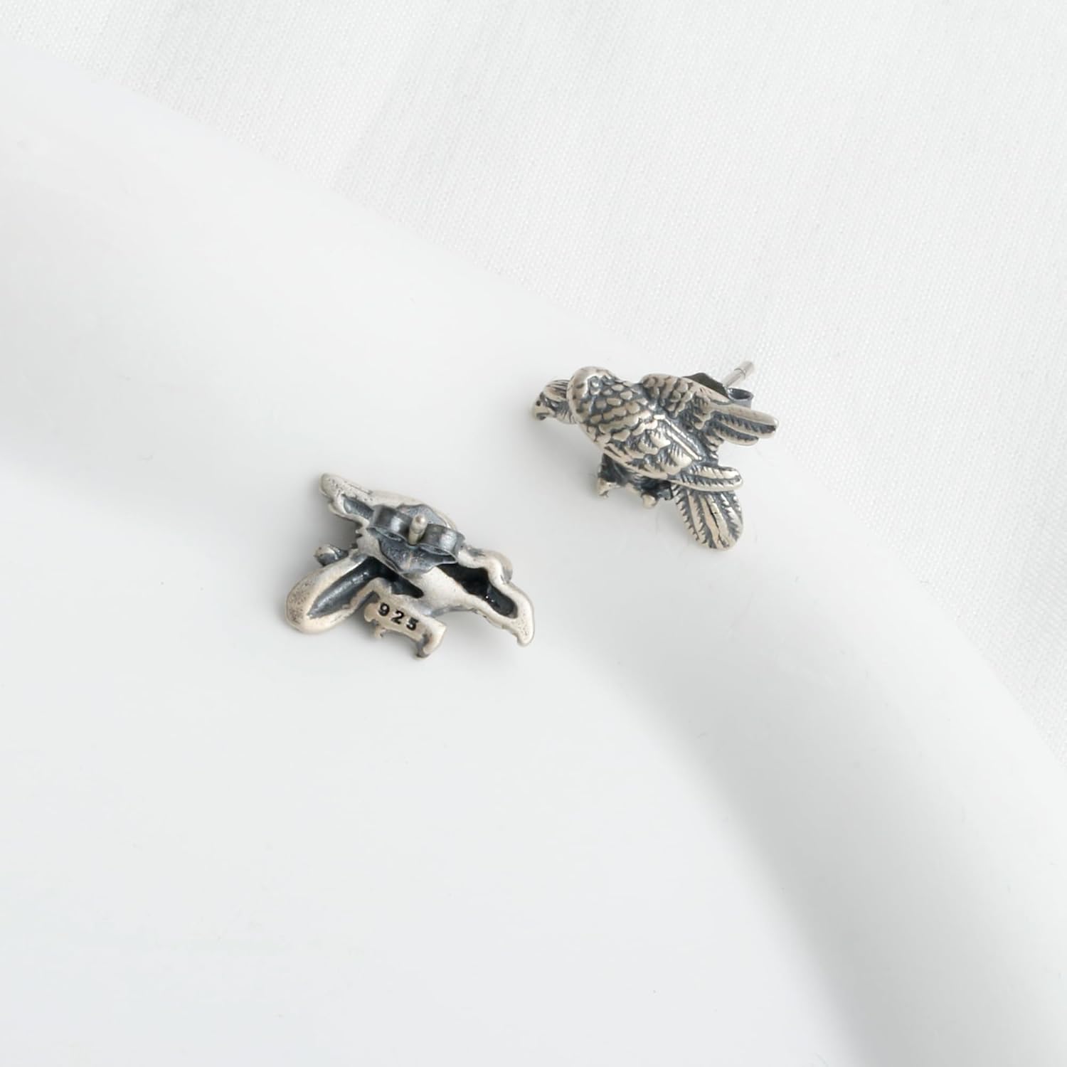 Novelty Cool 925 Sterling Silver Artistic Animal Earrings Studs for Women Man