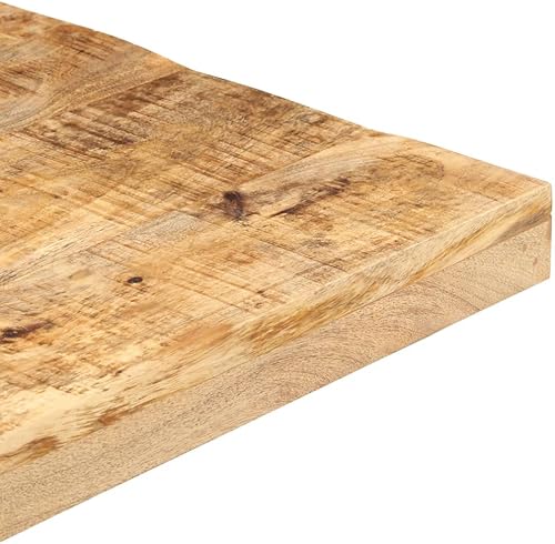 Miniatura 5 de Square Bistro Table Solid Rough Mango Wood with Powder Coated Iron Base 31.5 x 31.5 x 29.5 in Rustic Indoor Outdoor Furniture for Dining Room Patio