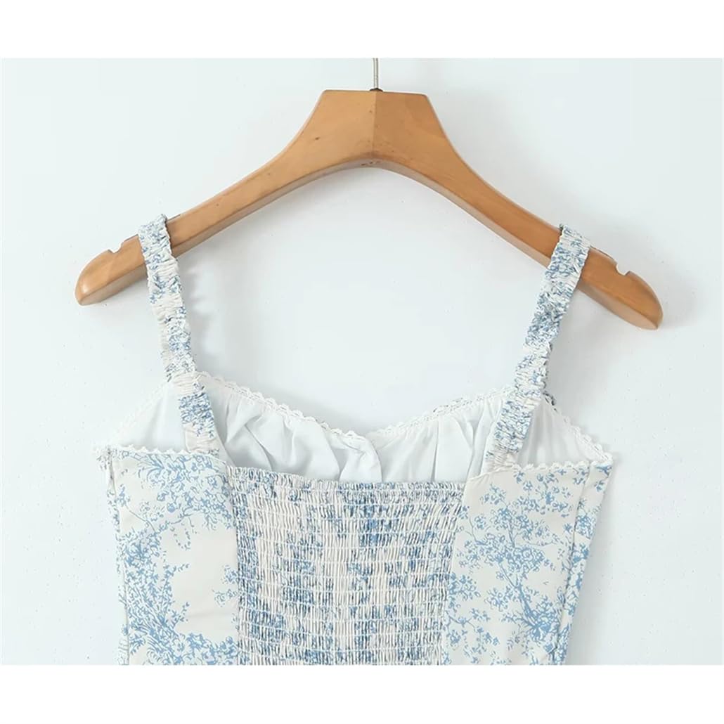 Vestido largo midi con estampado floral para mujer, sin mangas, casual, para vacaciones