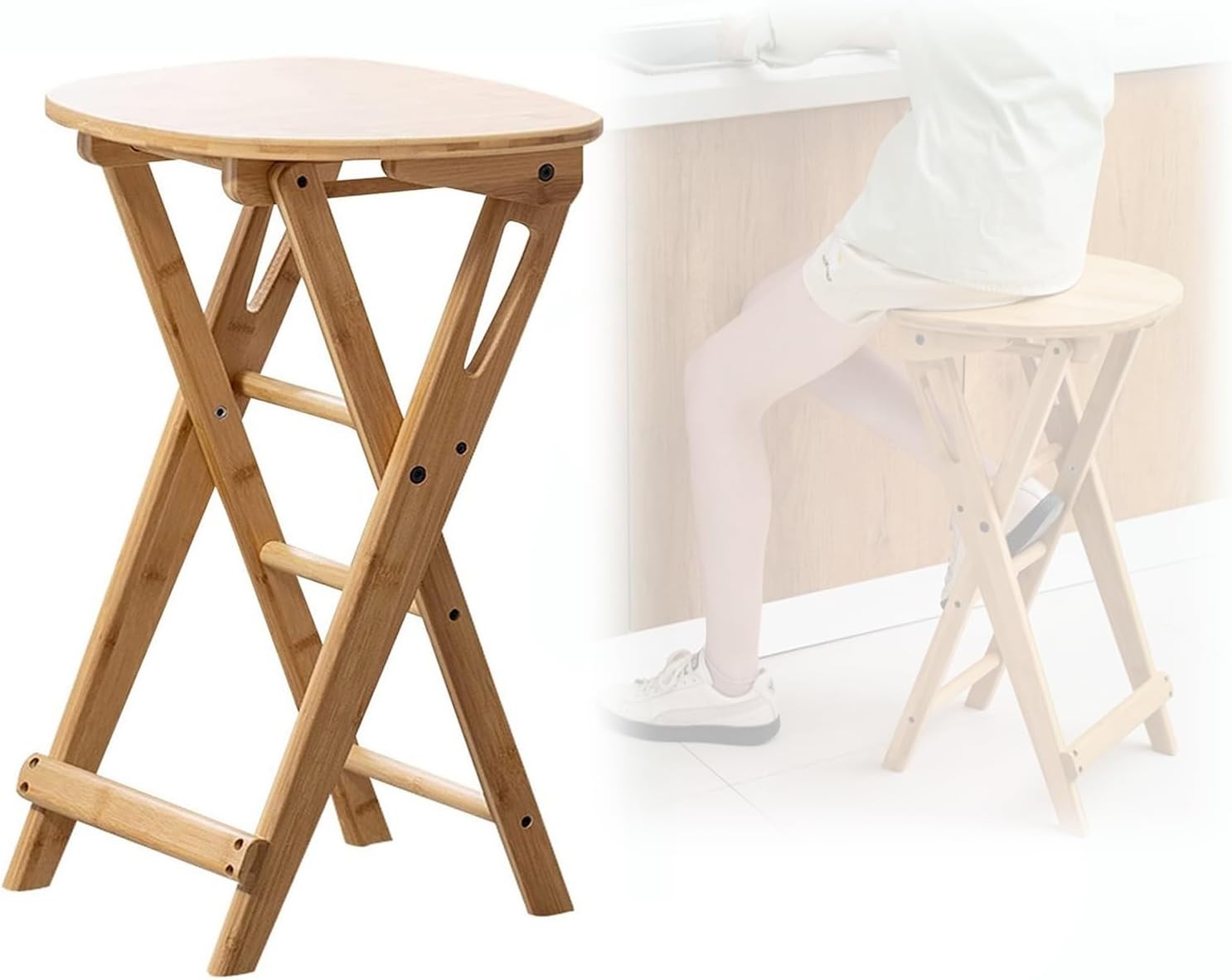 Foldable Bar Stools Kitchen Counter High Stool with