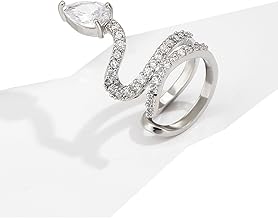 linlinfa Femme Boucles d'oreilles 925 Argent Sterling Personnalisé Clips d'oreille en Zircon Incrusté Serpent avec Bijoux sans Boucles d'oreilles