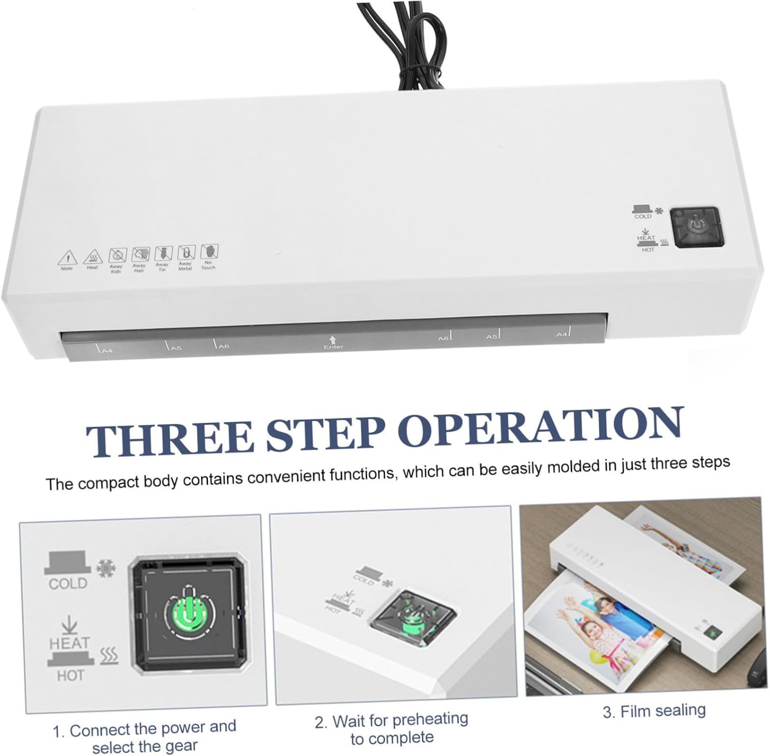 Balacoo Portable Laminator Machine with Laminating Fast Warm Up Photo Sealing Device for Home Office School Use Easy Operation and Versatile for Documents Artworks