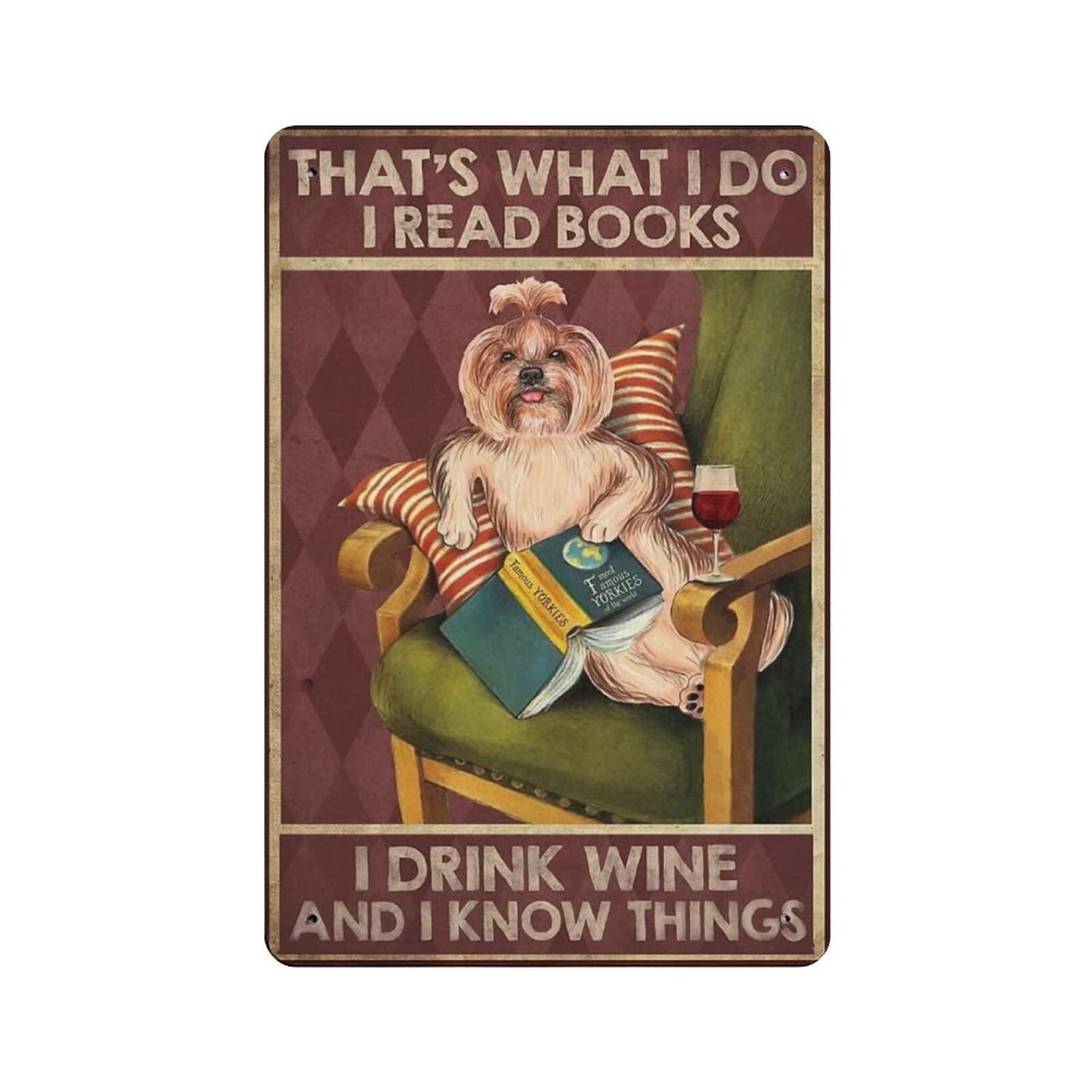 AOOEDM Drink Wine And I Know Things Metal Signs for Garage Man Cave Bar Kitchen Coffee Tin Sign Nostalgic Wall Decor Signs Vintage Retro Poster