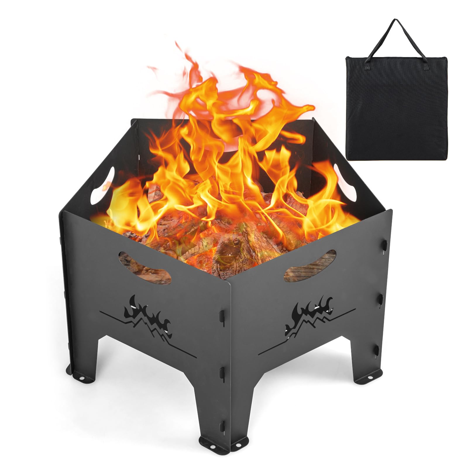 Amazon.com : HAPPYGRILL Portable Fire Pit with Storage Bag, Heavy Amazon.com : HAPPYGRILL Portable Fire Pit with Storage Bag, Heavy