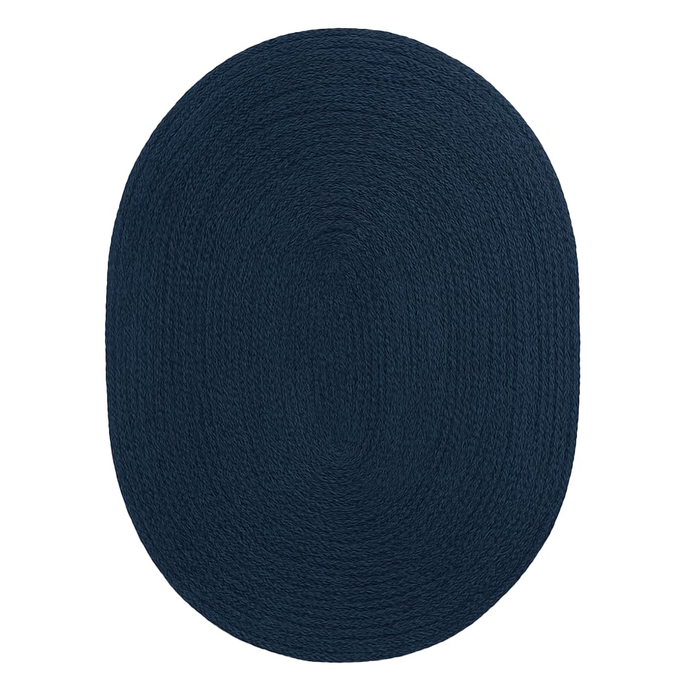 RAJRANG Area rug-Jute (Navy Blue, 60 x 91- Oval), 91 x 152 cm (Oval)