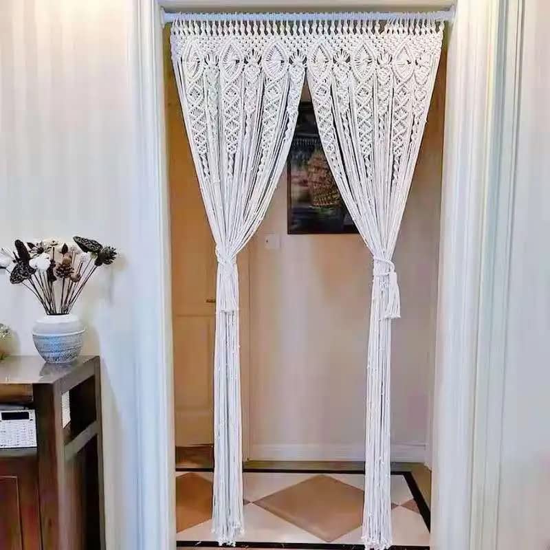 Rideaux muraux en macramé pour séparateur de pièce, occultant, antistatique, ne peluche pas facilement, rideaux tissés à la main pour portes, décoration bohème pour maison, chambre à coucher, salon,