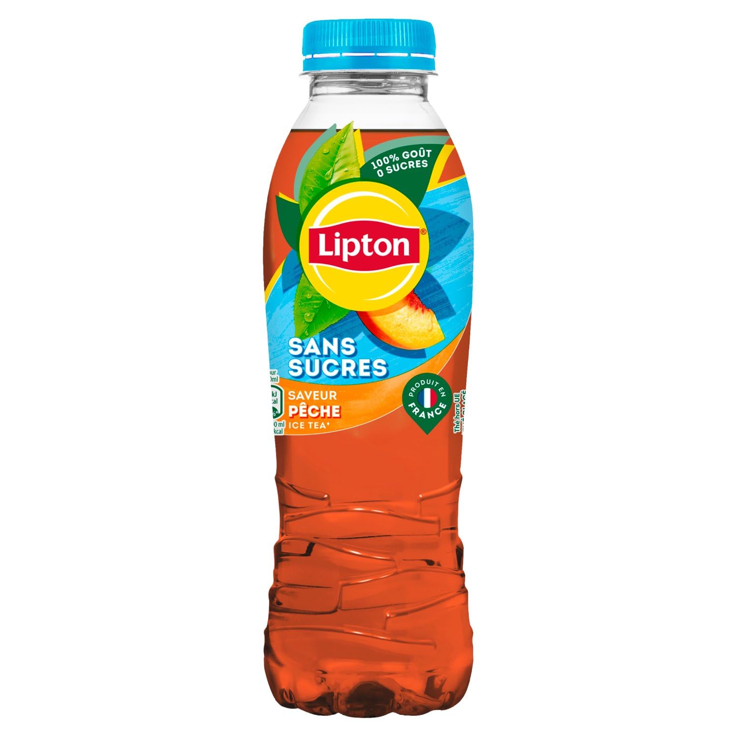 LIPTON Ice Tea Thé Glacé Sans Sucres Saveur Pêche - Lot de 12x50cl