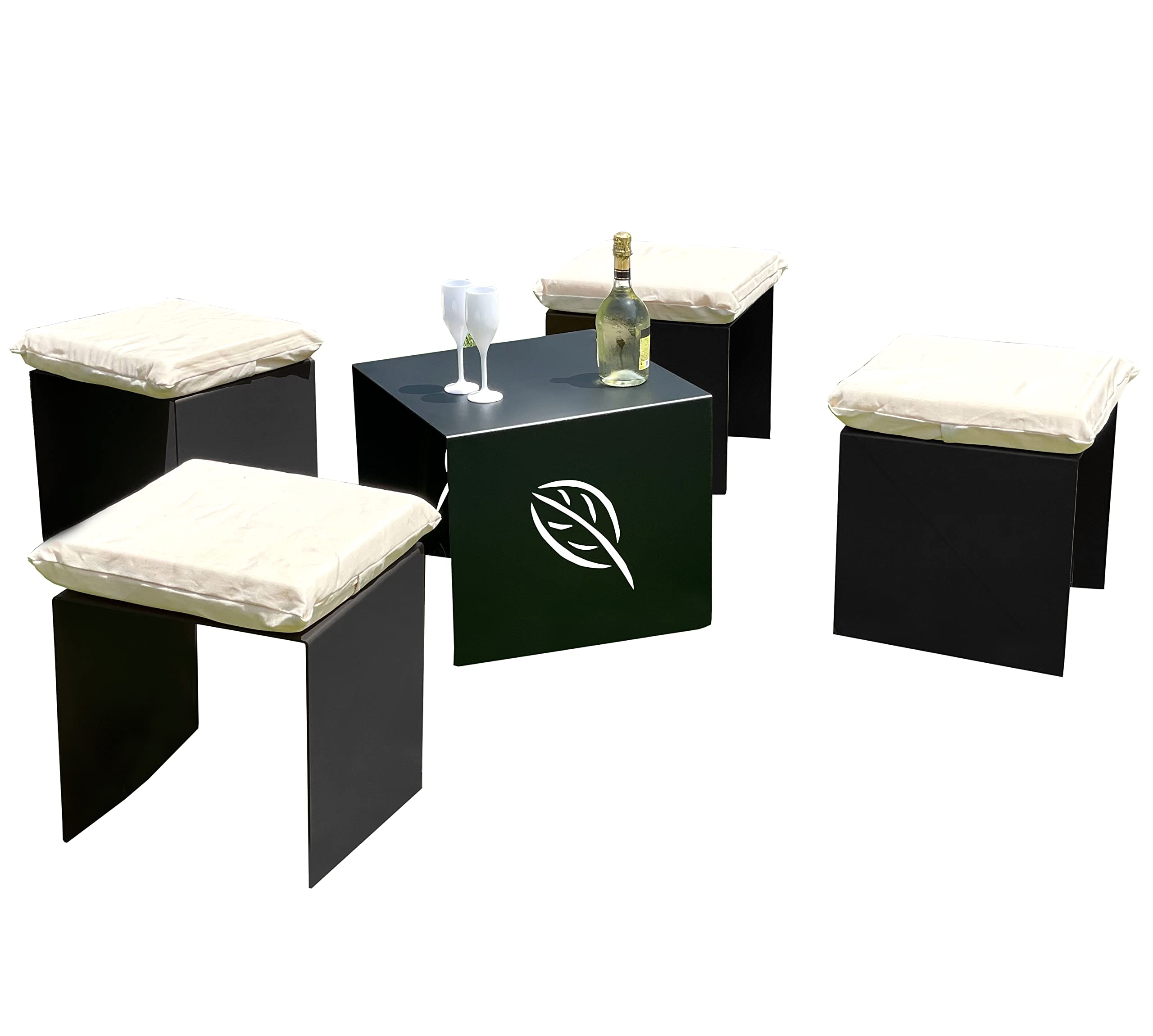 Tecnokit: Metal Evolution sedia da giardino in acciaio verniciato Silla cm 40x40x40h (NERO)